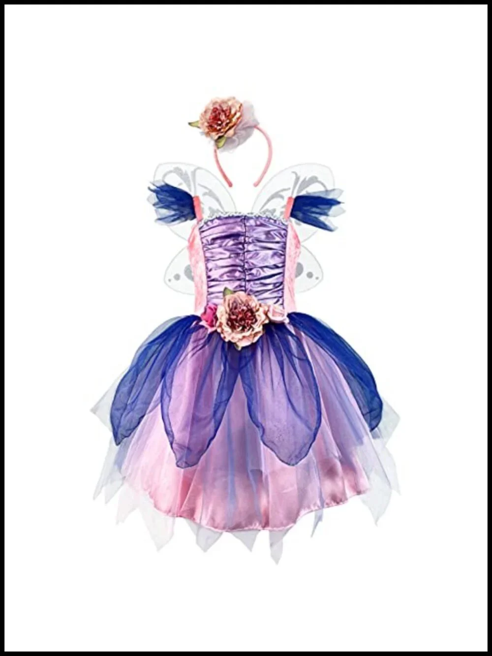 Girls Fairy Costume Dress Tutu with Wings Headband